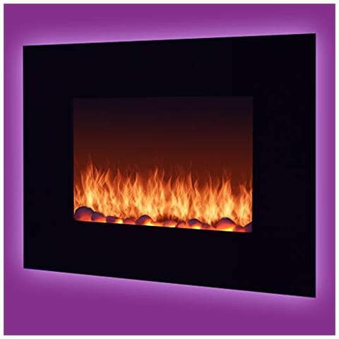 Syntrox Germany Camino Elettrico Orizzontale Da Parete Con Telecomando, Nero - Foto 2