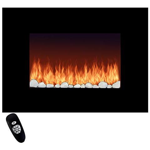 Syntrox Germany Camino Elettrico Orizzontale Da Parete Con Telecomando, Nero - Foto 1