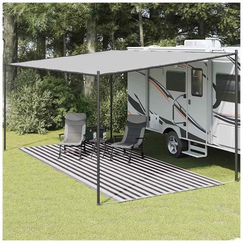 Tappeto Da Tenda 250x550 Cm Antracite E Bianco - Foto 7