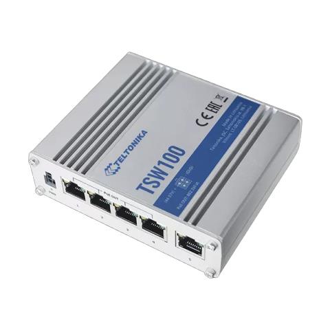TSW100 Switch di Rete Gigabit Ethernet (10/100/1000) Supporto Power over Ethernet (PoE) Blu, Metallico - Foto 2