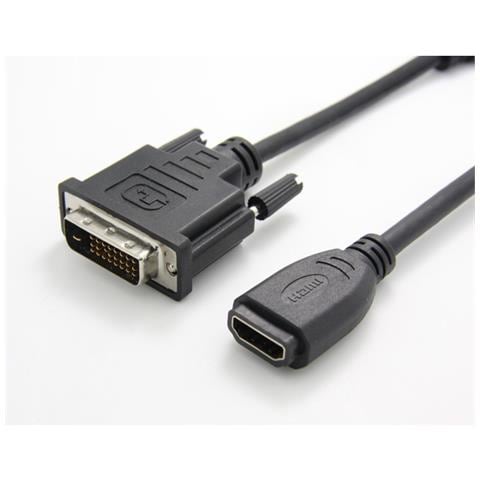 Cableadapter, DVI M - HDMI F, Nero, 0,15 mm (0.00591") - Foto 1