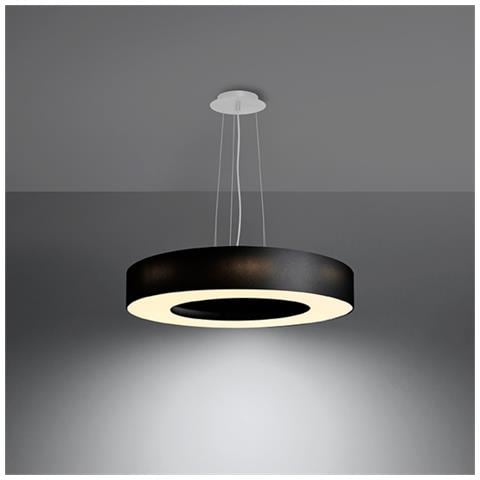Lampada A Sospensione Saturno Slim 50 Sollux Nero Ø500x1100 Mm Vetro - Foto 1