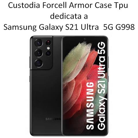 Custodia Armor Case Tpu Cover Per Samsung Galaxy S21 Ultra 5g G998 Black - Foto 2