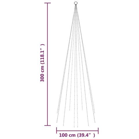 Albero di Natale Pennone Colorato 310 LED 300 cm - Foto 10