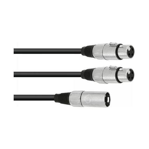 Cavo adattatore Xlr (m) / 2xxlr (f) 0,5m Bk - Foto 1