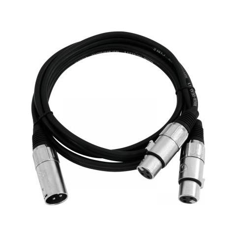 Cavo adattatore Xlr (m) / 2xxlr (f) 0,5m Bk - Foto 2