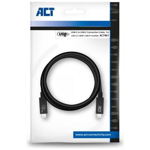 Ac7401 Cavo Usb 1 M Usb 3.2 Gen 1 (3.1 Gen 1) Usb C Nero - Foto 3