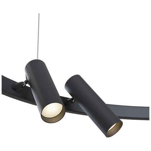 Lampadario A Sospensione Moderno Satellite Metallo Nero Acrilico 6 Luci Led 42w - Foto 2