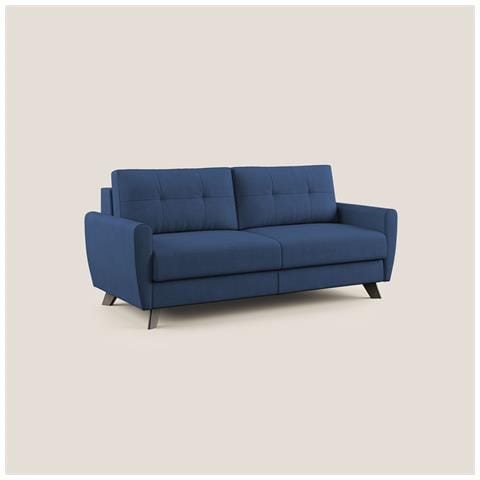 Callisto Divano letto matrimoniale in tessuto morbido impermeabile T02 208 cm (mat. 160x197) blu - Foto 1