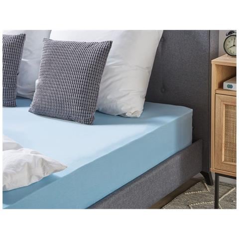 Coprimaterasso Elasticizzato Hofuf Cotone Azzurro - Foto 1