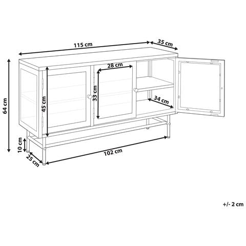 Credenza Espositiva In Vetro Devon Metallo 115 Cm Nero - Foto 14