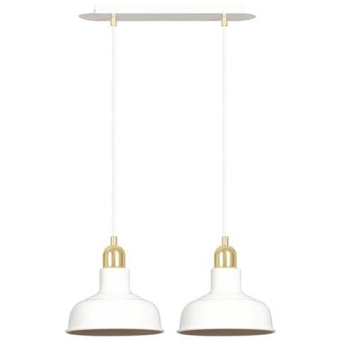 Lampada A Sospensione Ibor - Bianco - Acciaio Verniciato A Polvere - 42x100x21 Cm - Foto 1