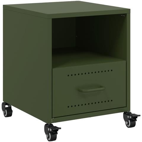 Comodino Verde Oliva 36x39x43,5 cm in Acciaio - Foto 1