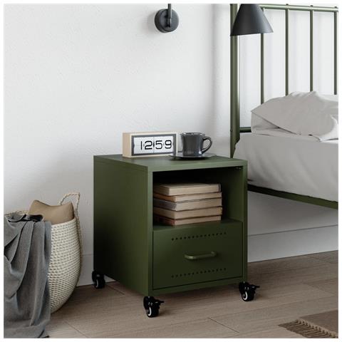 Comodino Verde Oliva 36x39x43,5 cm in Acciaio - Foto 10