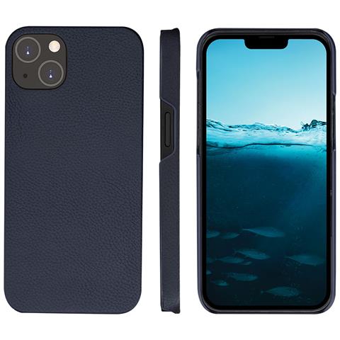 Custodia Per Iphone 14 Plus 2 In 1 Modello New York Pelle Portacarte, Blu Marine - Foto 4