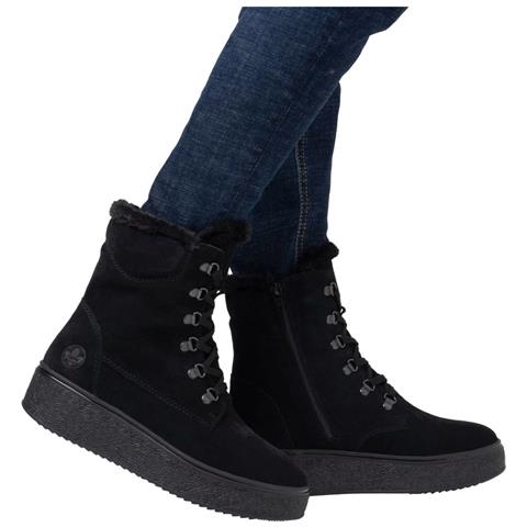 Black Casual Closed Ladies Mid Height Boots Stivaletti Pelle Scamosciata /nabuk Scarpe Donna Nero Eu 36, 78800-00 - Foto 2