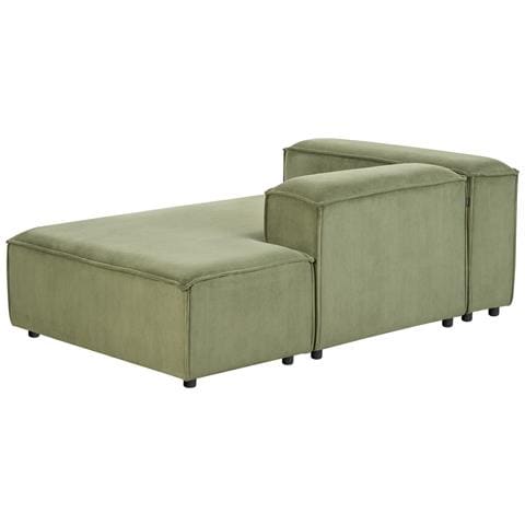 Chaise Longue Versione Sinistra Ardal Velluto A Coste Verde - Foto 3