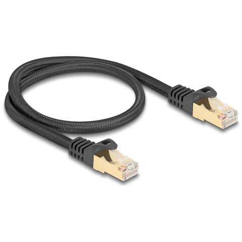 Cavo di rete RJ45 con rivestimento intrecciato Cat. 6A S /FTP maschio-maschio 0,5 m nero - Foto 2
