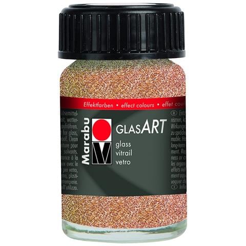 Marabu - ""glas Art"" Base Solvente Per Vetri - 15ml - Colore Glitter Rosso Oro 586 - Foto 1
