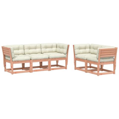 Set Divani Giardino 5 Pz Con Cuscini Legno Massello Di Douglas - Foto 2