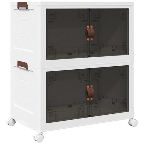 Scatola Portaoggetti Con Ruote 2 Livelli 75 L 64x40x76 Cm - Foto 2