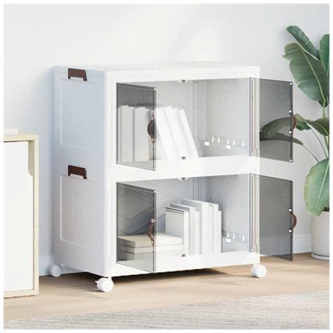 Scatola Portaoggetti Con Ruote 2 Livelli 75 L 64x40x76 Cm - Foto 3