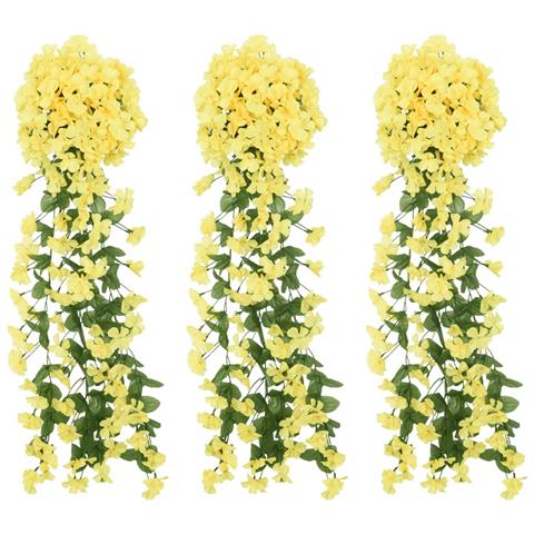Ghirlande Fiori Artificiali 3 Pz Giallo 85 Cm - Foto 1