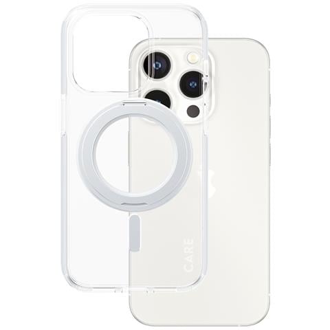 CARE Feature Case Transparent w. Silver Kickstand & MagSafe iPhone 15 Pro - Foto 1