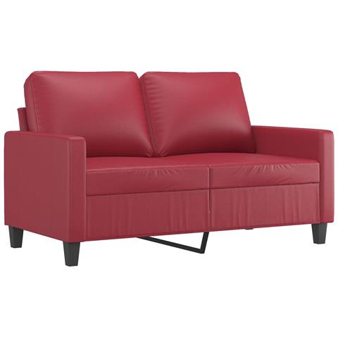 Set Di Divani 3 Pz Con Cuscini Rosso Vino In Similpelle - Foto 3