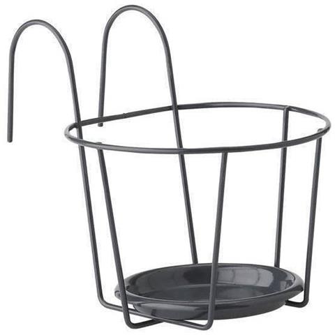 Portavaso Da Balcone - Garden Id - 21 Cm Antracite - Dimensioni Ottimali - Design Elegante - Appoggio Sicuro - Foto 1