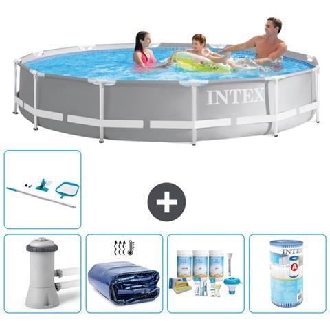 Piscina Fuori Terra - In Giro - 366x76 Cm - Grigio - Include Accessori Coordinati A2073 - Foto 1