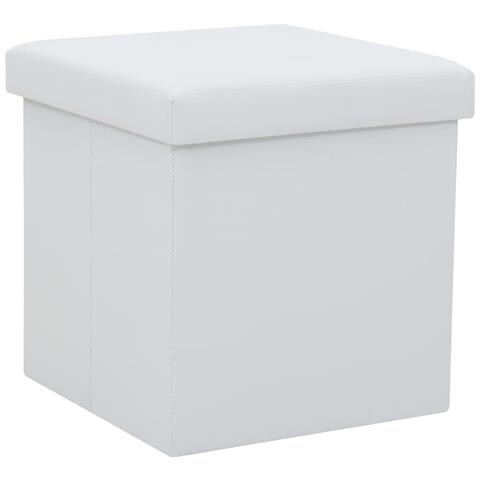 Lusso Casadino -  Sgabelli Pieghevoli Con Contenitore 2 Pz Bianchi In Similpelle - Foto 1