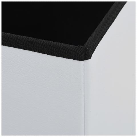 Lusso Casadino -  Sgabelli Pieghevoli Con Contenitore 2 Pz Bianchi In Similpelle - Foto 8