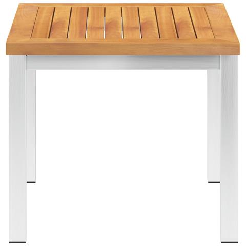 Tavolino Da Giardino 45x45x38cm In Legno Acacia E Acciaio Inox - Foto 1