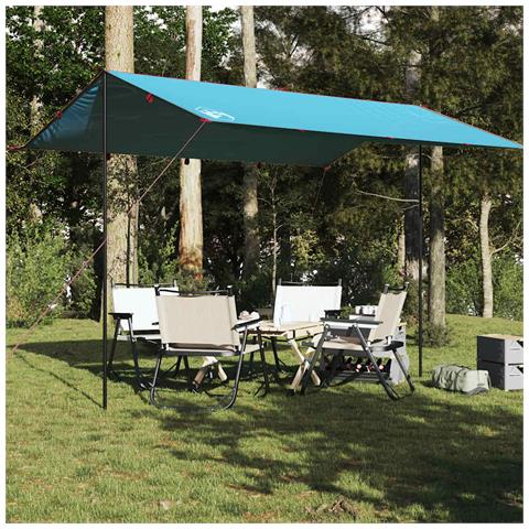 Telone Da Campeggio Blu 400x294 Cm Impermeabile - Foto 2