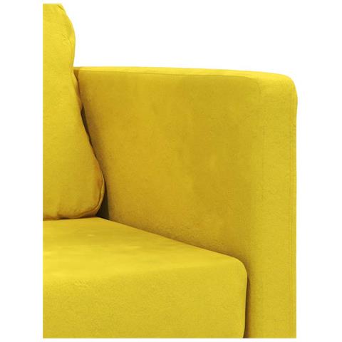 Divano Letto da Terra 2 in 1 Giallo Scuro 122x204x55 cm Velluto - Foto 9