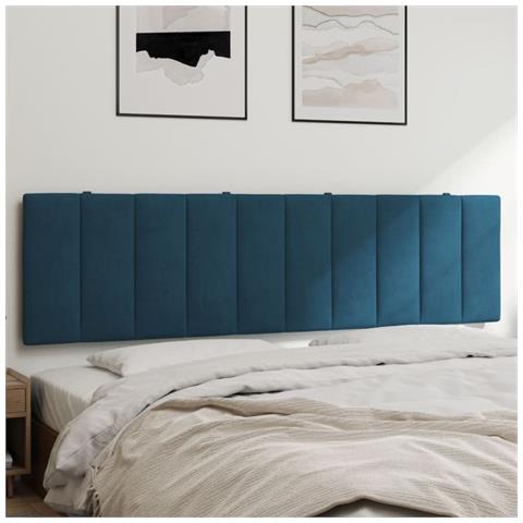 Cuscino Testiera Blu 180 cm in Velluto - Foto 2