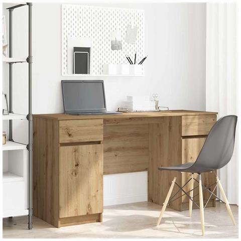 Scrivania  in Rovere Artigianale 140x49x76 cm Legno Ingegnerizzato - Foto 2