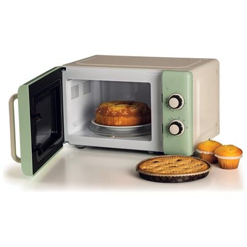 Linea Vintage 3960 Forno a microonde Vintage, 800W, Capacità 20L, 3 funzioni, 6 livelli di cottura, Timer, Verde - Foto 3