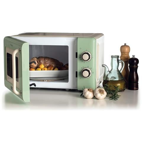 Linea Vintage 3960 Forno a microonde Vintage, 800W, Capacità 20L, 3 funzioni, 6 livelli di cottura, Timer, Verde - Foto 2