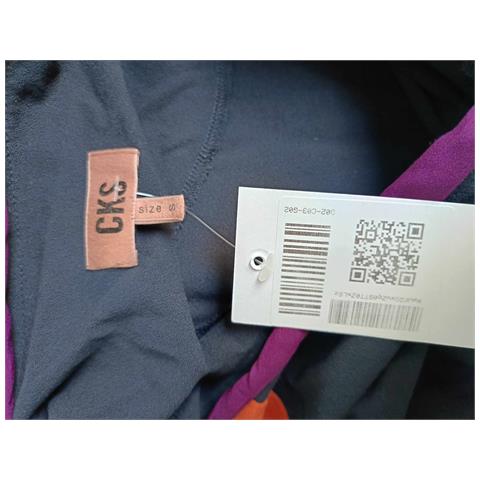 Cks Abito Al Ginocchio Elegante A Manica Corta Nero Arancione S - Foto 2