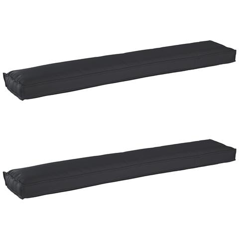 Cuscini per Pallet per Panchina 2 pz Nero 200x40x8 cm Tessuto Oxford - Foto 1