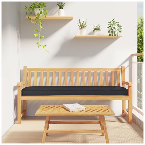 Cuscini per Pallet per Panchina 2 pz Nero 200x40x8 cm Tessuto Oxford - Foto 2