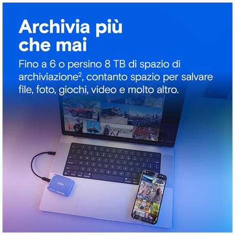 X10 2 TB USB tipo-C USB 3.2 Gen 2x2 Blu - Foto 2