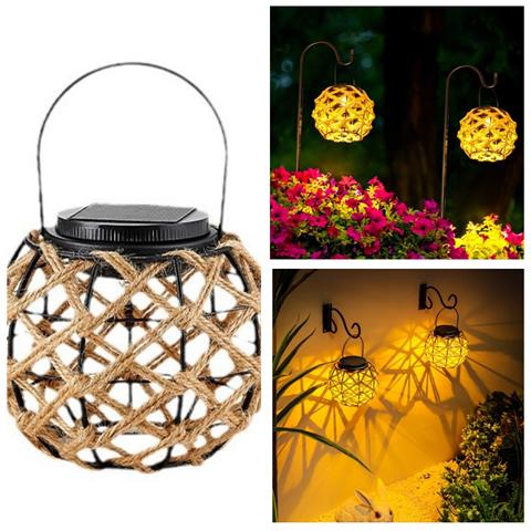 Lanterna Solare Da Giardino Per Esterni - Illuminazione Decorativa A Led Per Patio, Cortile E Vialetto Warm White Lights - Foto 1