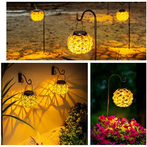 Lanterna Solare Da Giardino Per Esterni - Illuminazione Decorativa A Led Per Patio, Cortile E Vialetto Warm White Lights - Foto 2