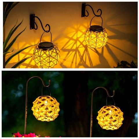 Lanterna Solare Da Giardino Per Esterni - Illuminazione Decorativa A Led Per Patio, Cortile E Vialetto Warm White Lights - Foto 3