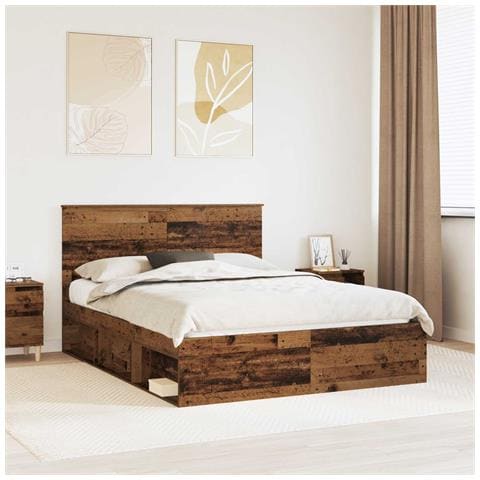 Struttura del letto Legno vecchio 150 x 200 cm Pino massello - Foto 2