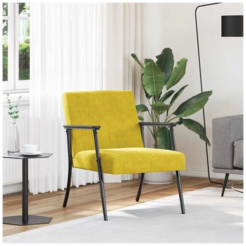 poltrona Giallo 59 x 75 x 78 cm Velluto - Foto 2
