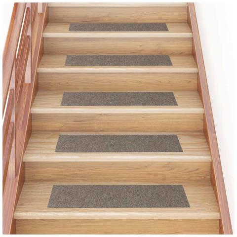 Tappetini per scale autoadesivi 30 pz 76x20 cm Beige Rettangolari - Foto 2